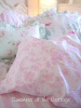 SWEET ABIGAIL SHABBY COTTAGE CHIC PRETTY PINK ROSES WHITE DARLING TWIN SHEET SET